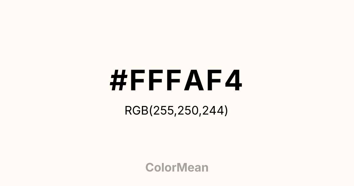 #FFFAF4 color swatch