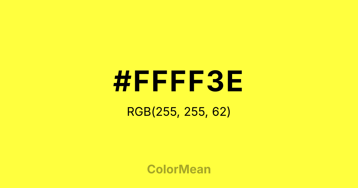 #FFFF3E color swatch