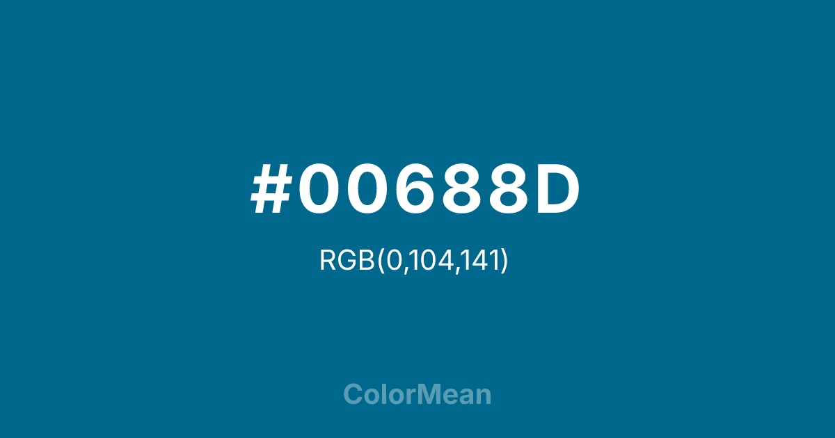 Color swatch image showing #00688D with RGB(0,104,141) values
