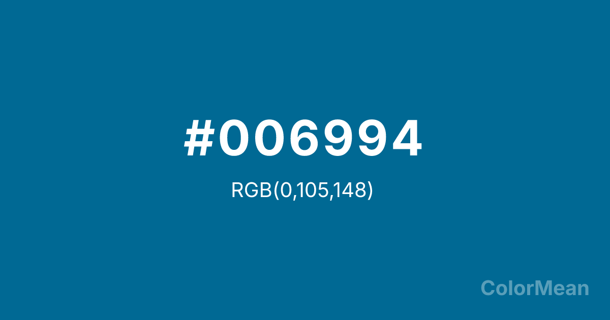 Color swatch image showing Sea Blue (#006994) with RGB(0,105,148) values