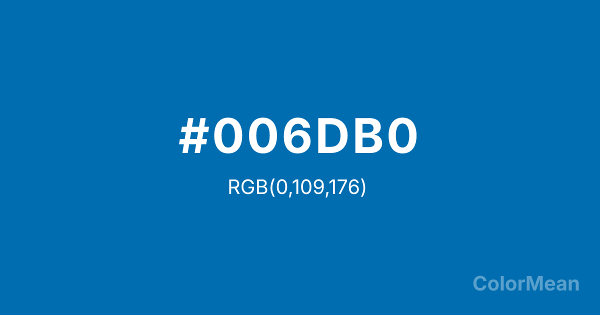 Color swatch image showing Honolulu Blue (#006DB0) with RGB(0,109,176) values