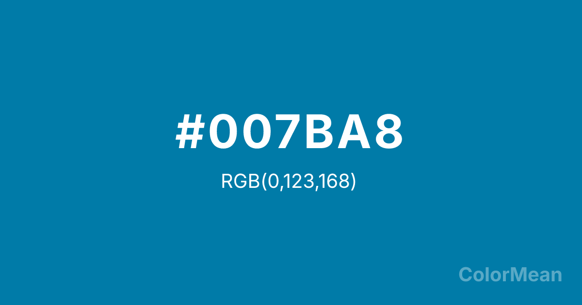 Color swatch image showing #007BA8 with RGB(0,123,168) values