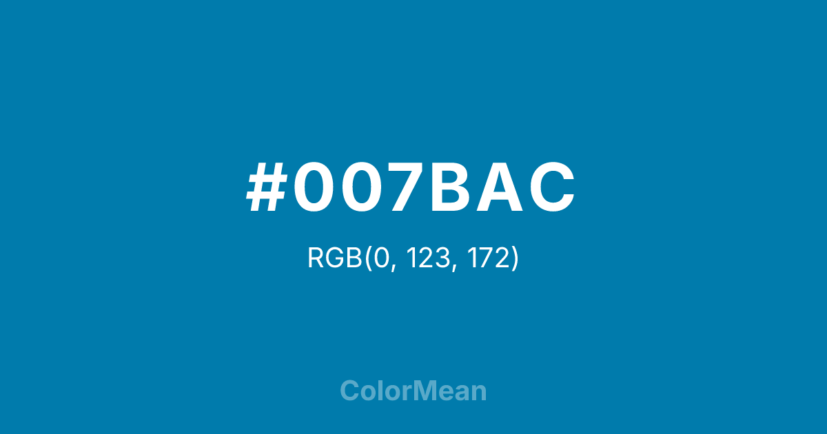 Color swatch image showing #007BAC with RGB(0,123,172) values