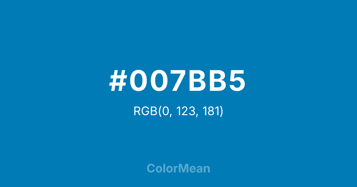 Color swatch image showing #007BB5 with RGB(0,123,181) values