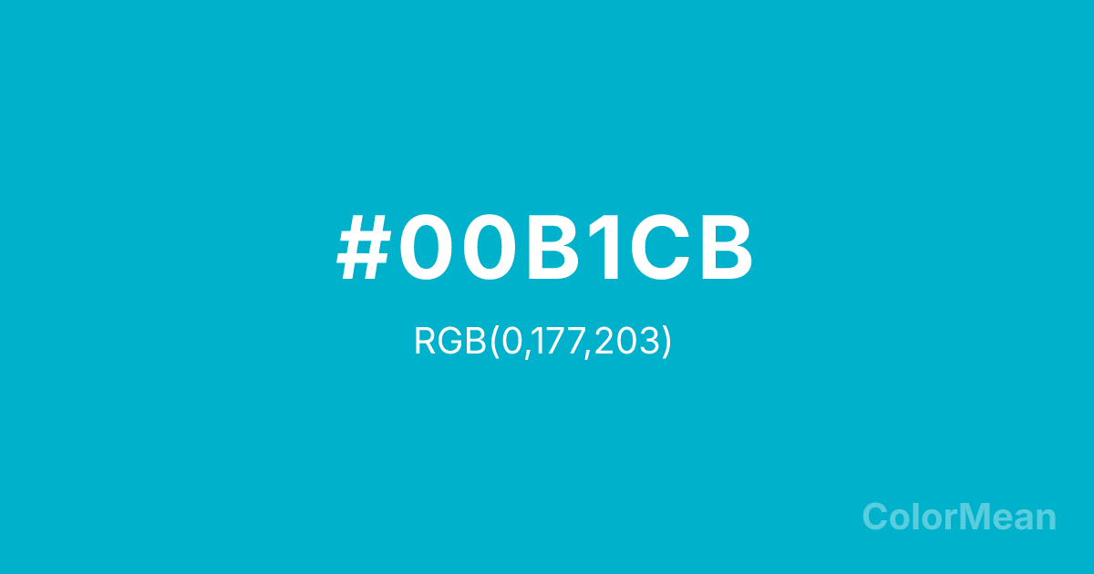 Color swatch image showing #00B1CB with RGB(0,177,203) values