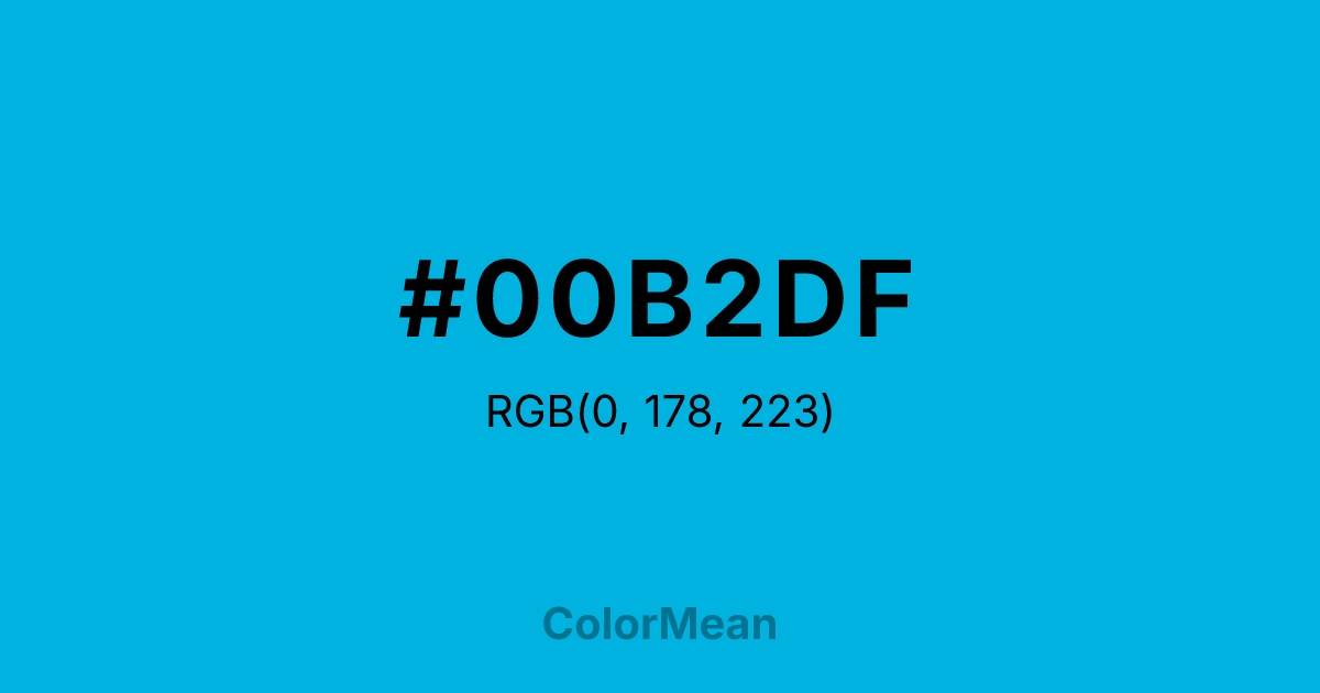 Color swatch image showing #00B2DF with RGB(0,178,223) values