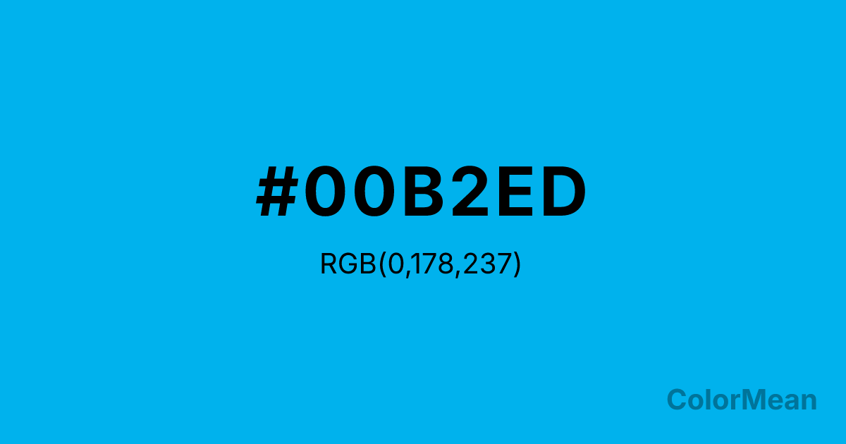 Color swatch image showing #00B2ED with RGB(0,178,237) values