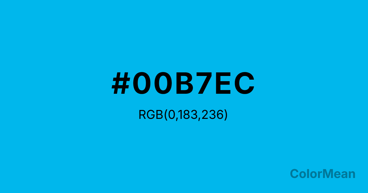 Color swatch image showing #00B7EC with RGB(0,183,236) values