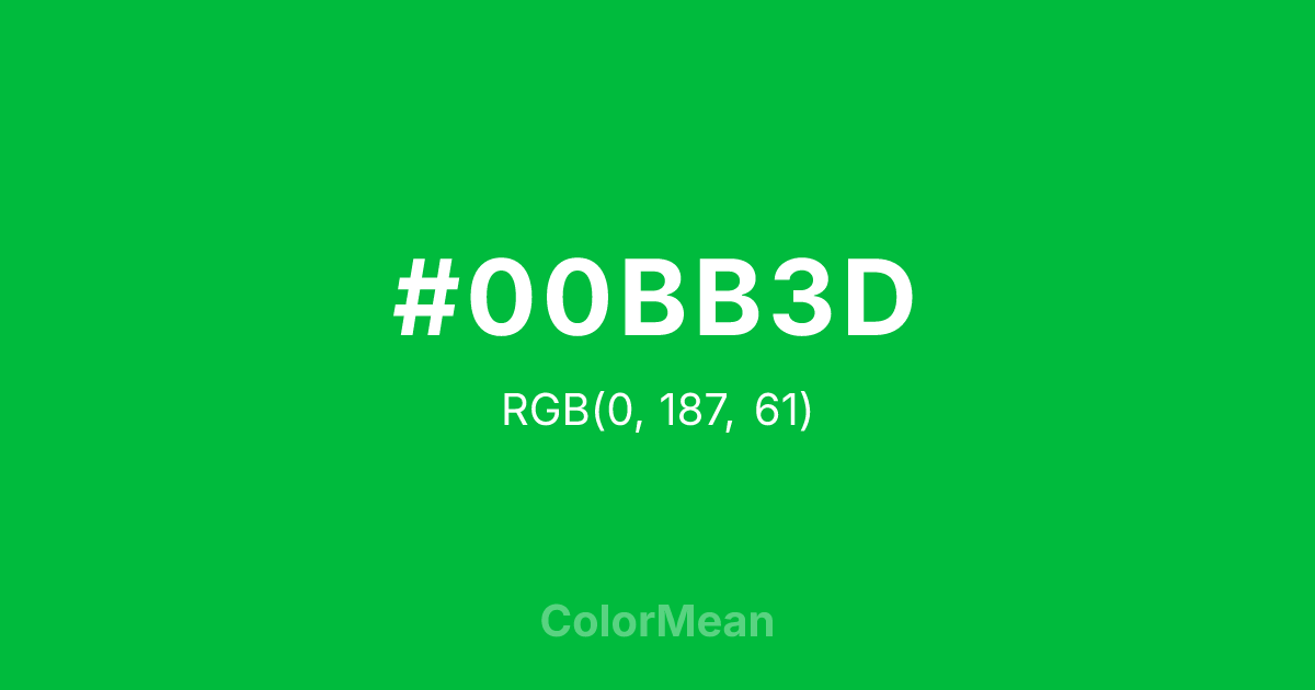 Color swatch image showing #00BB3D with RGB(0,187,61) values