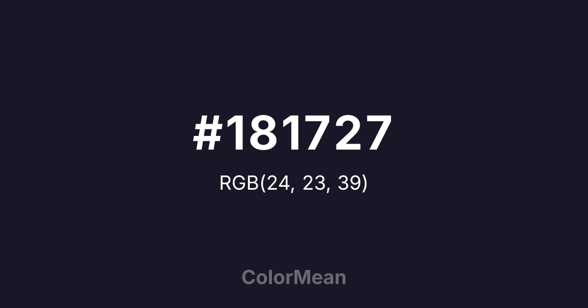 Color swatch image showing #181727 with RGB(24,23,39) values