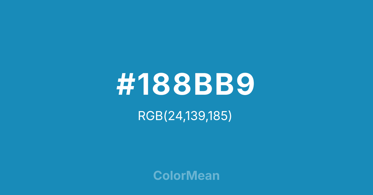 Color swatch image showing #188BB9 with RGB(24,139,185) values