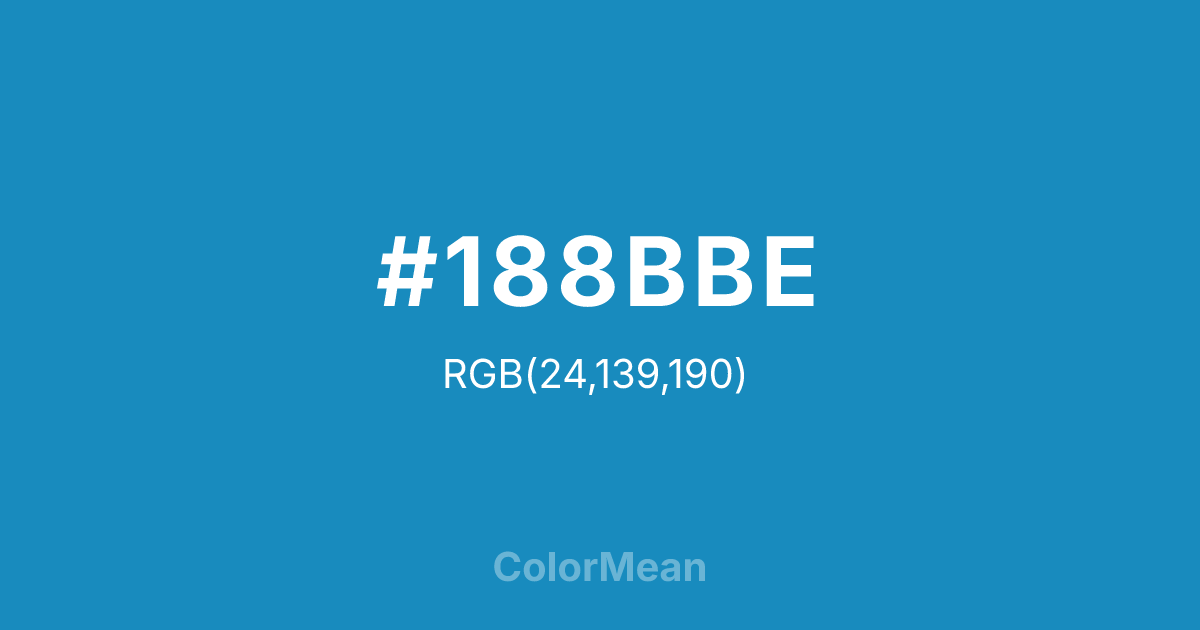 Color swatch image showing #188BBE with RGB(24,139,190) values