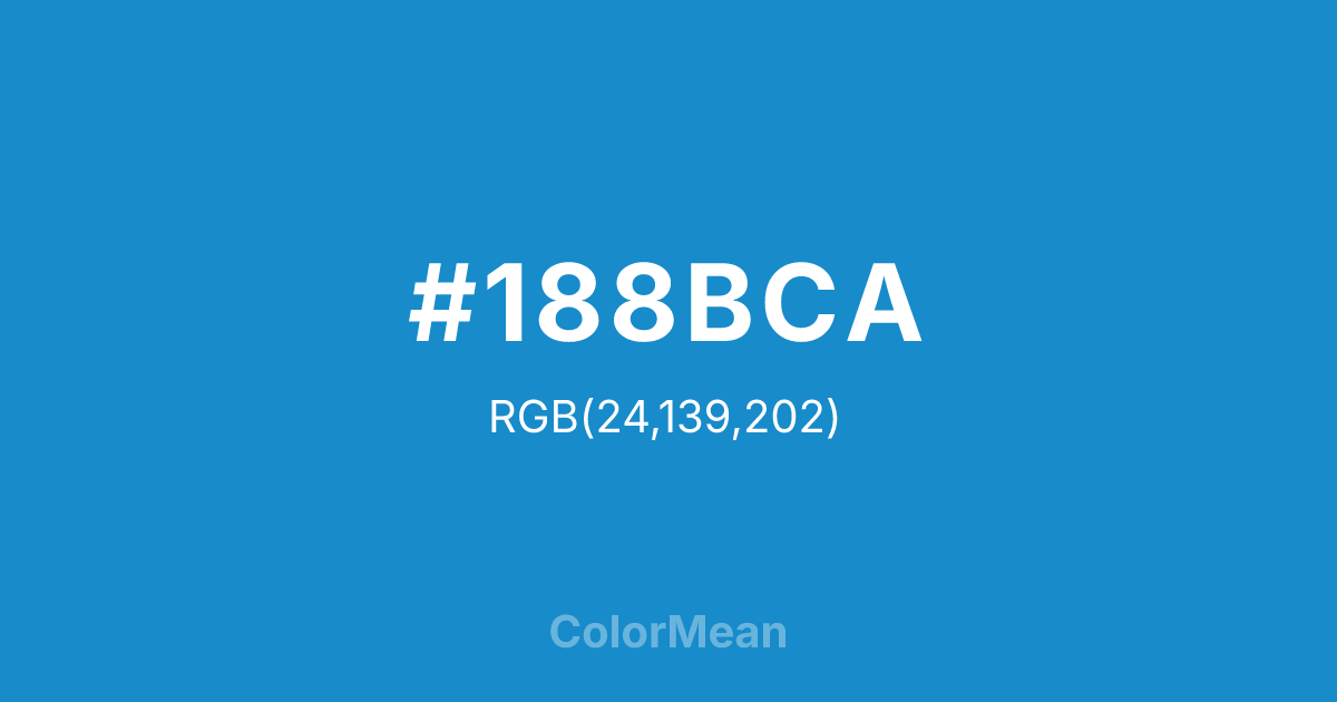 Color swatch image showing #188BCA with RGB(24,139,202) values