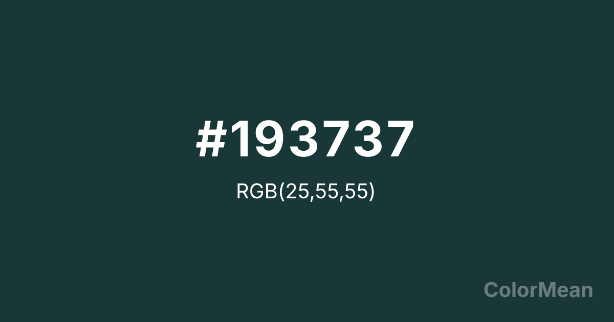 Color swatch image showing Pearl Opal Green (#193737) with RGB(25,55,55) values