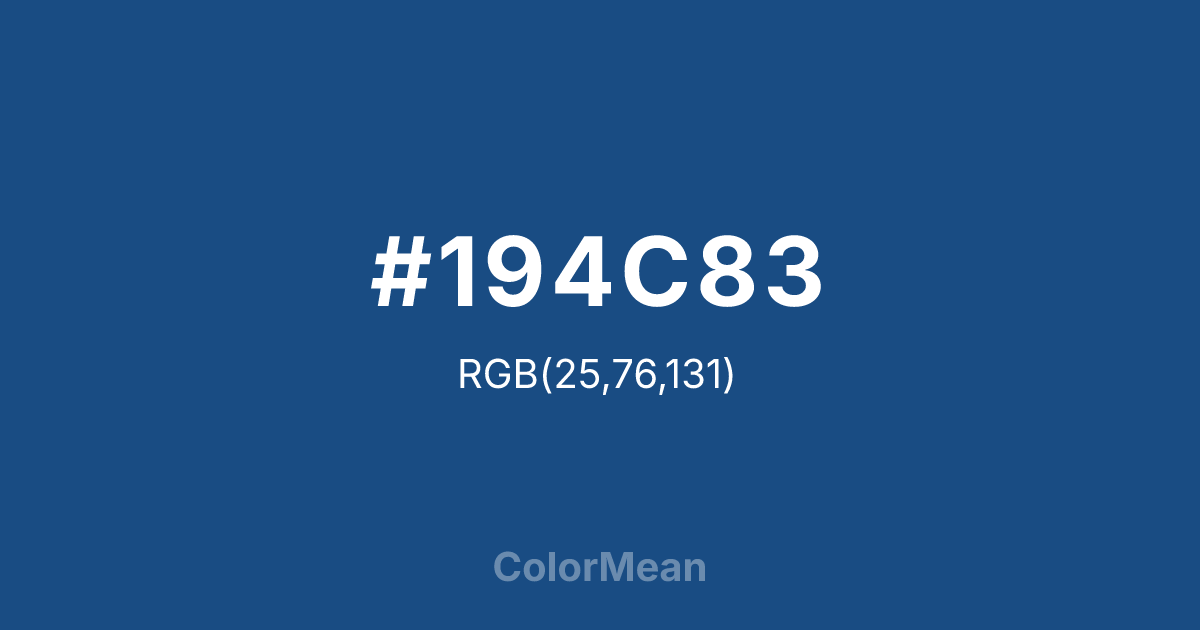 Color swatch image showing #194C83 with RGB(25,76,131) values