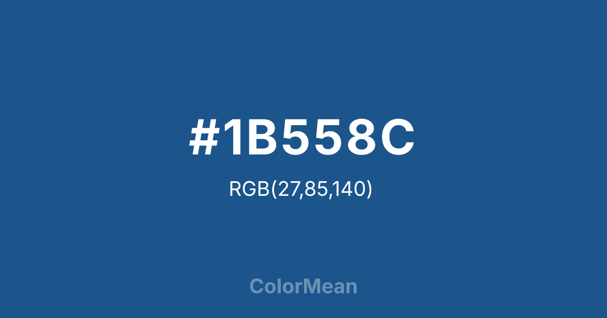 Color swatch image showing #1B558C with RGB(27,85,140) values