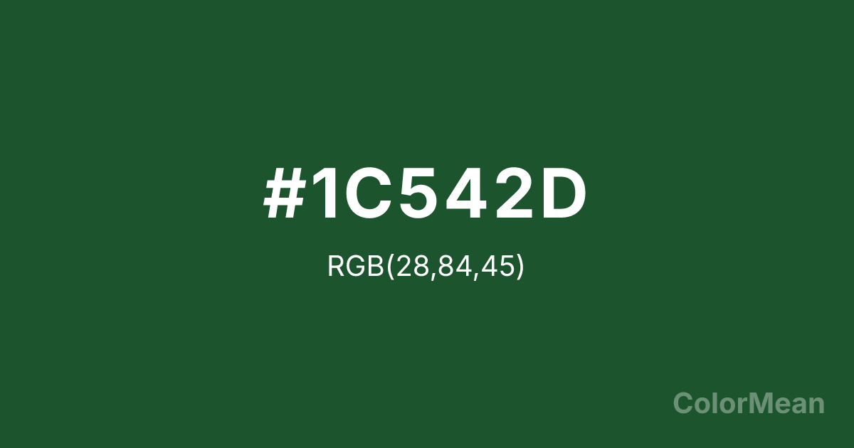 Color swatch image showing Pearl Green (#1C542D) with RGB(28,84,45) values