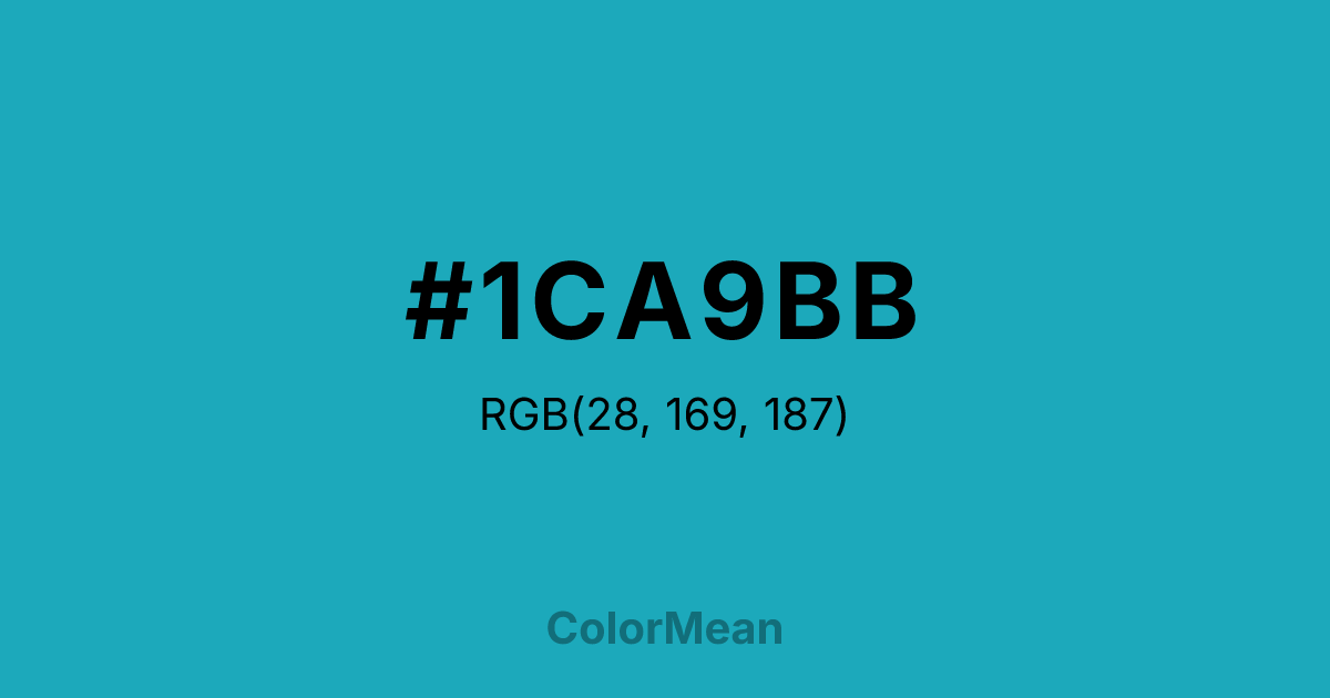 Color swatch image showing #1CA9BB with RGB(28,169,187) values