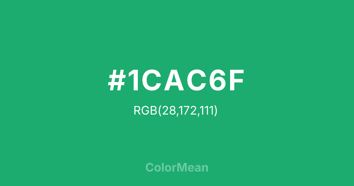 Color swatch image showing #1CAC6F with RGB(28,172,111) values