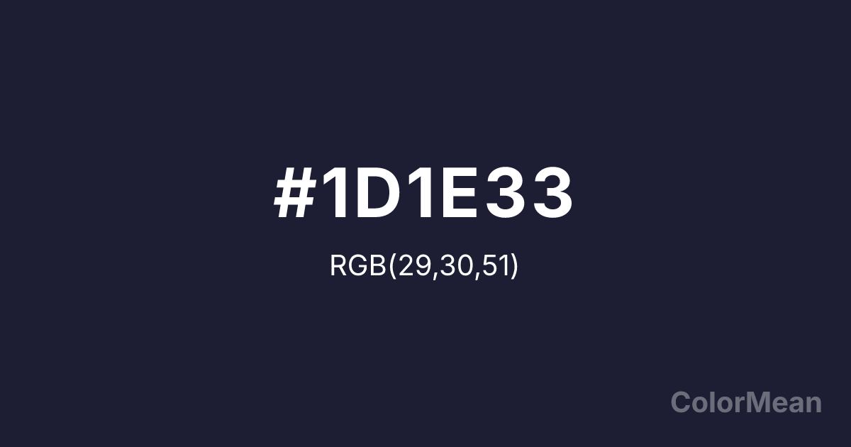 Color swatch image showing Saphire Blue (#1D1E33) with RGB(29,30,51) values