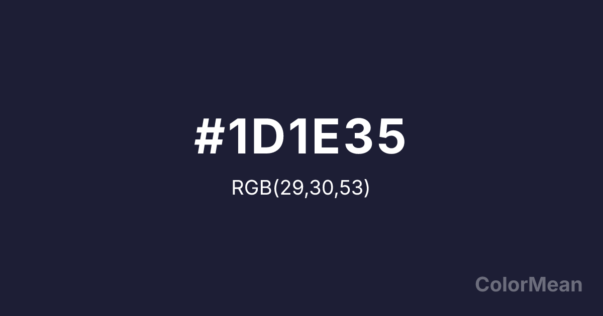 Color swatch image showing #1D1E35 with RGB(29,30,53) values