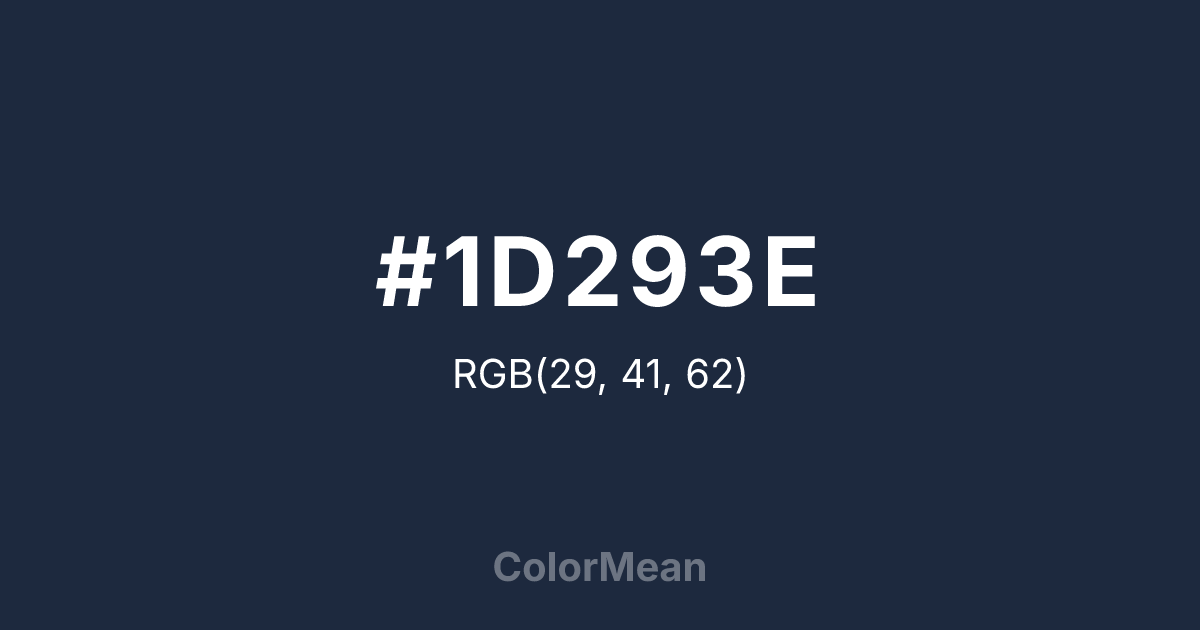 Color swatch image showing #1D293E with RGB(29,41,62) values