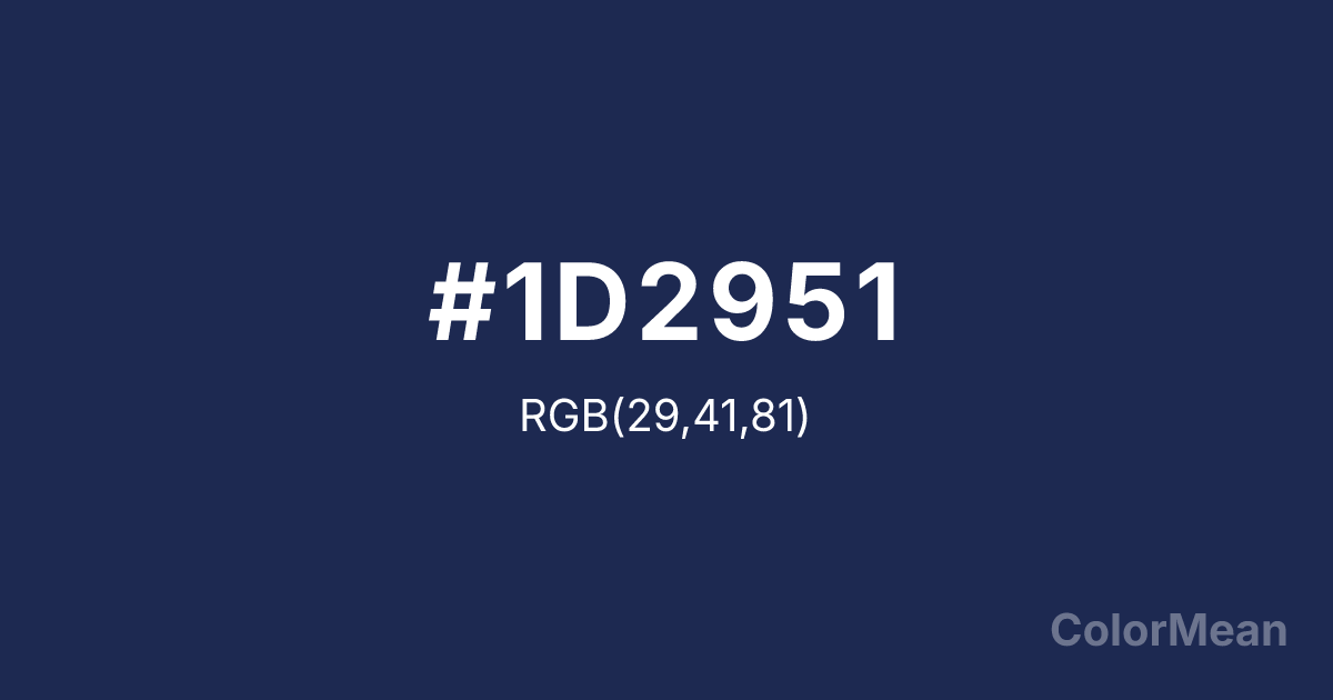 Color swatch image showing Space Cadet (#1D2951) with RGB(29,41,81) values