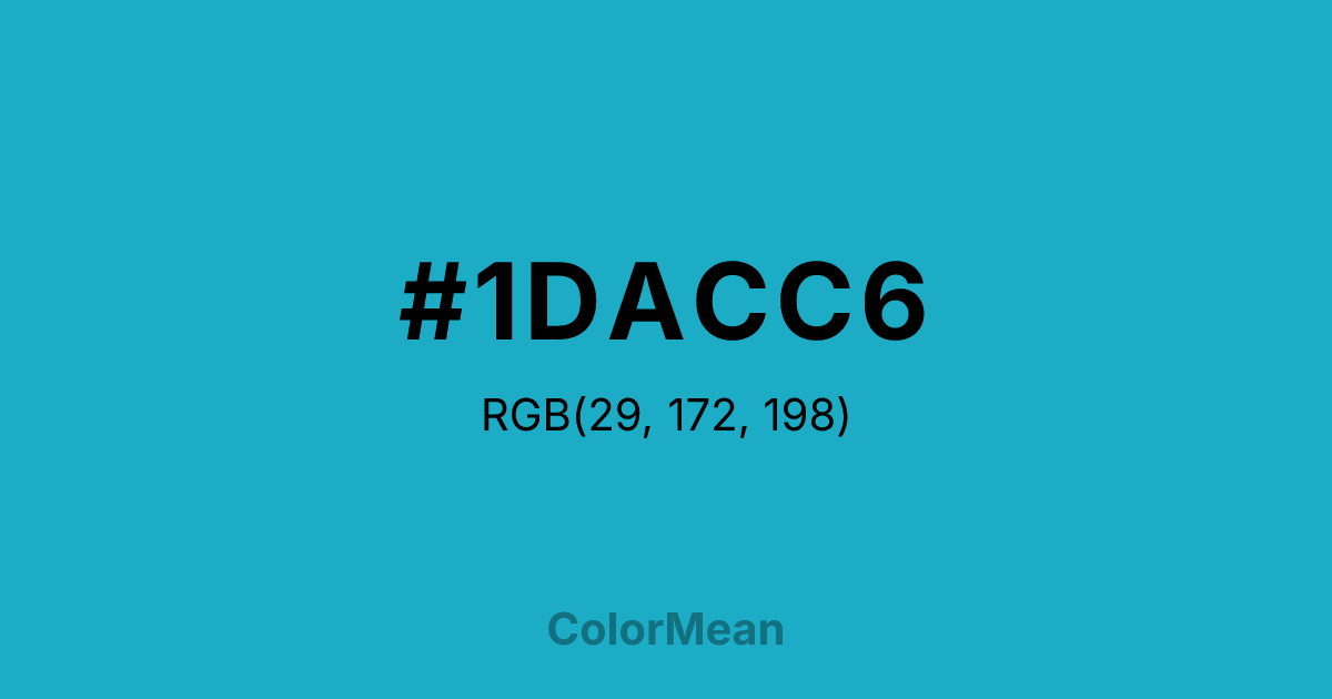 Color swatch image showing #1DACC6 with RGB(29,172,198) values