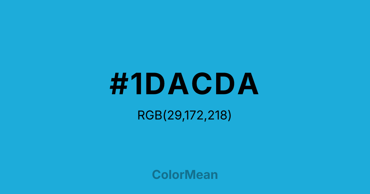 Color swatch image showing #1DACDA with RGB(29,172,218) values