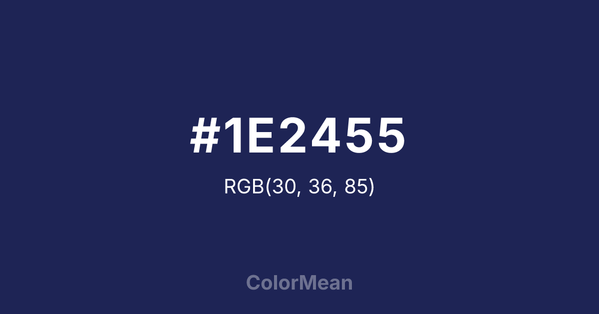 Color swatch image showing #1E2455 with RGB(30,36,85) values