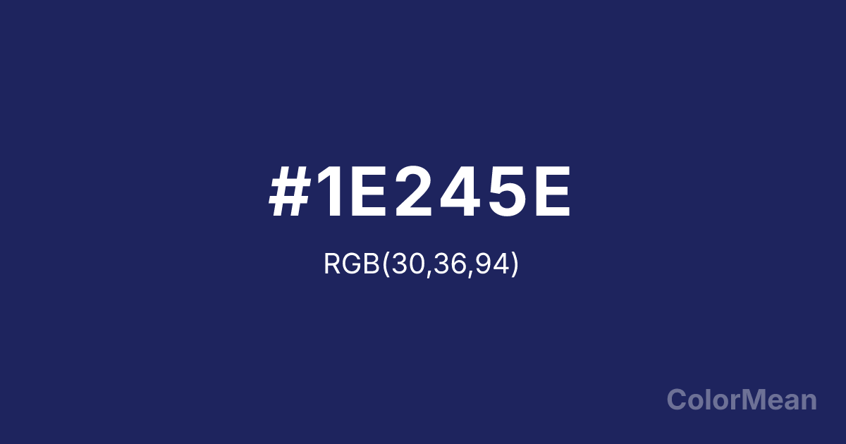 Color swatch image showing #1E245E with RGB(30,36,94) values