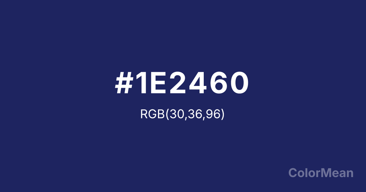 Color swatch image showing Signal Blue (#1E2460) with RGB(30,36,96) values
