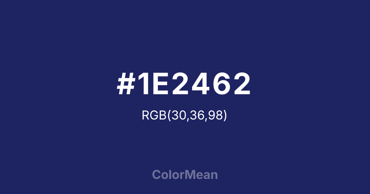 Color swatch image showing #1E2462 with RGB(30,36,98) values