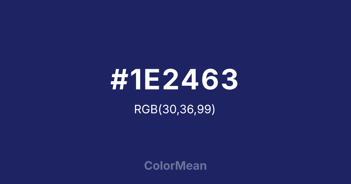 Color swatch image showing #1E2463 with RGB(30,36,99) values