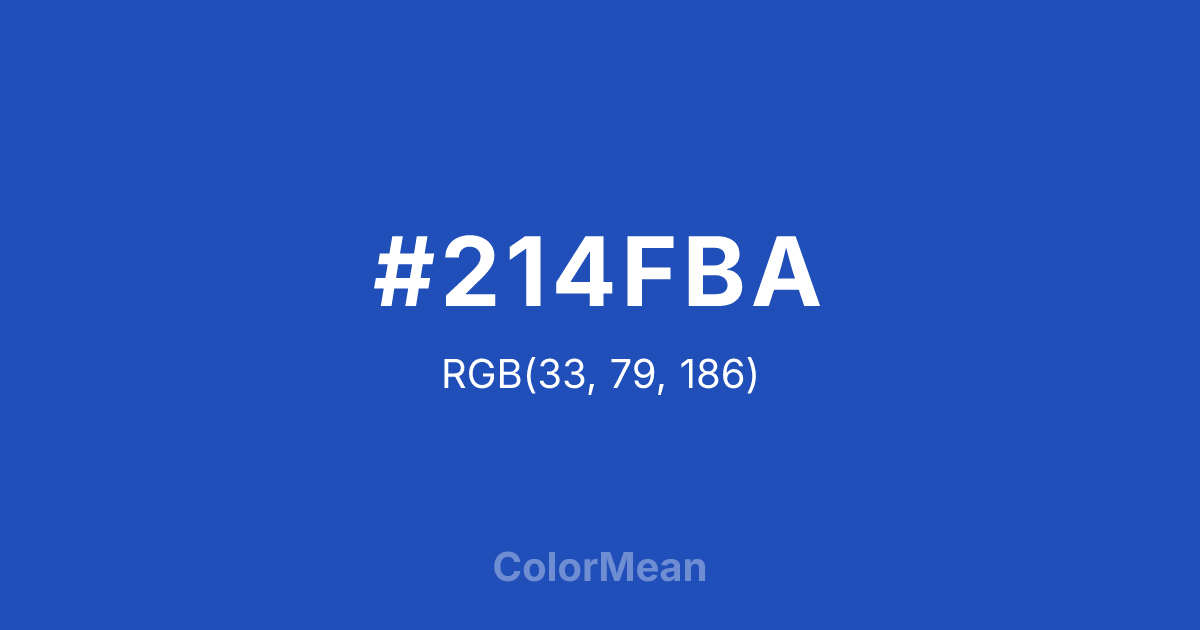 Color swatch image showing #214FBA with RGB(33,79,186) values
