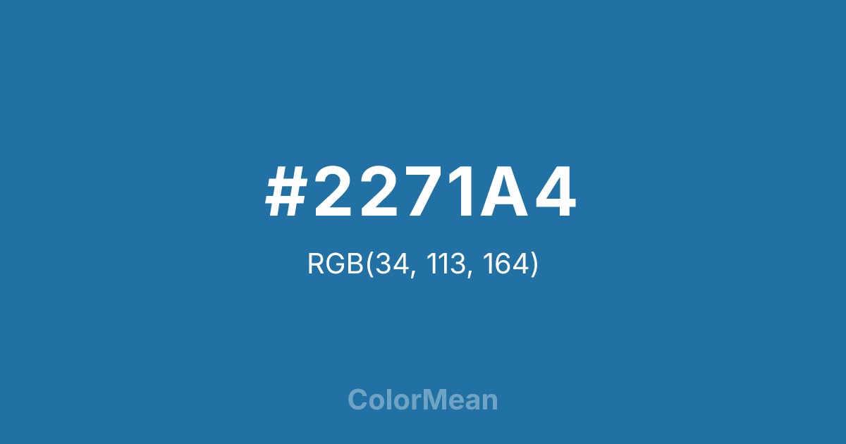 Color swatch image showing #2271A4 with RGB(34,113,164) values