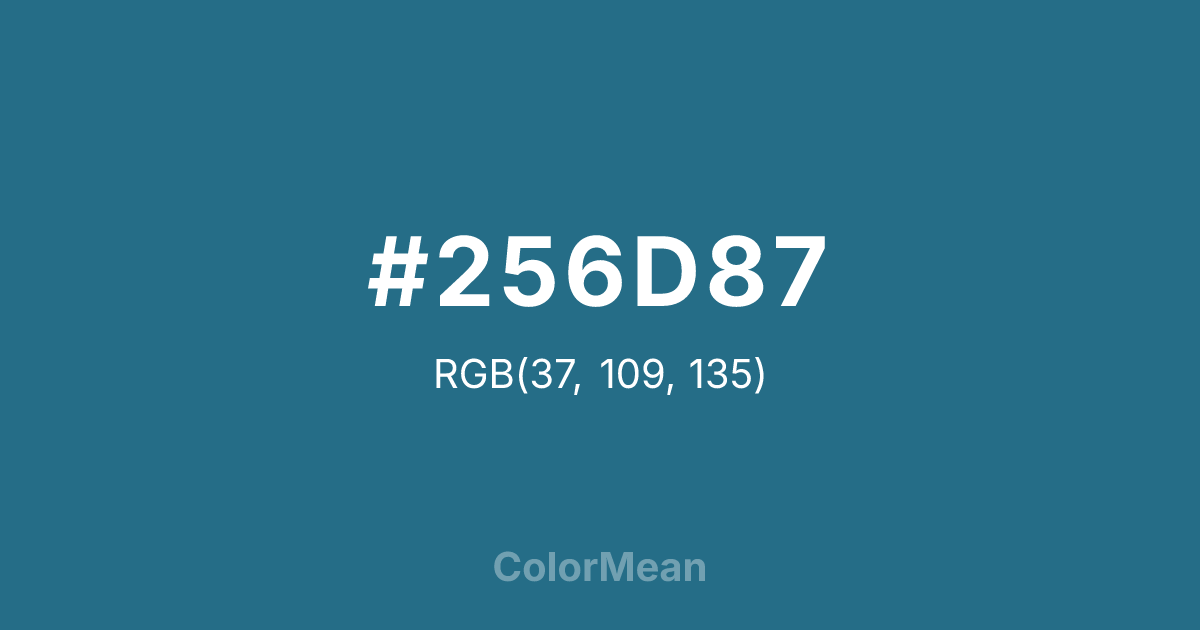 Color swatch image showing #256D87 with RGB(37,109,135) values