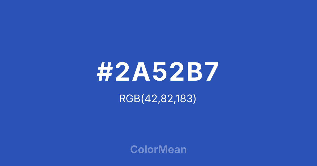 Color swatch image showing #2A52B7 with RGB(42,82,183) values