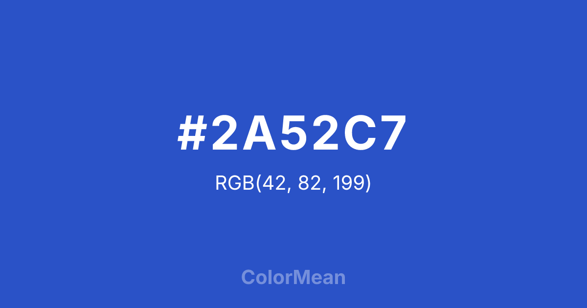 Color swatch image showing #2A52C7 with RGB(42,82,199) values