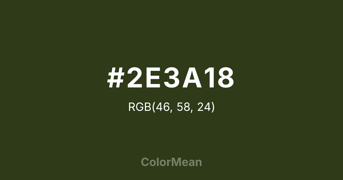 Color swatch image showing #2E3A18 with RGB(46,58,24) values