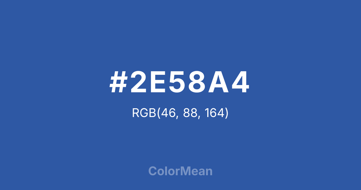Color swatch image showing #2E58A4 with RGB(46,88,164) values