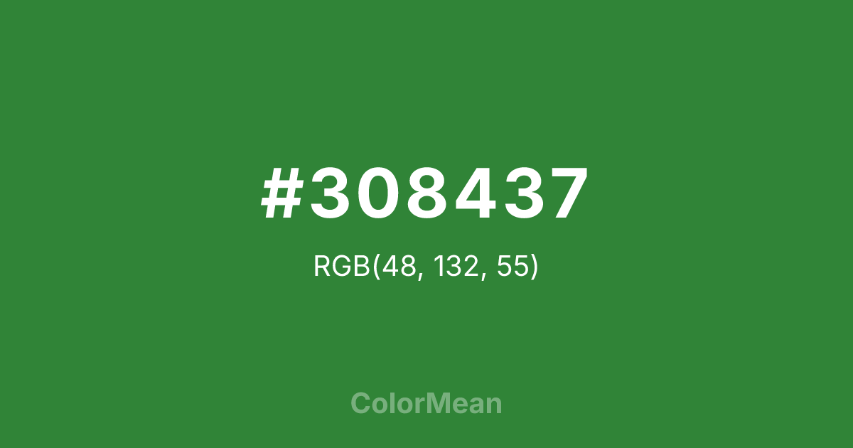 Color swatch image showing #308437 with RGB(48,132,55) values