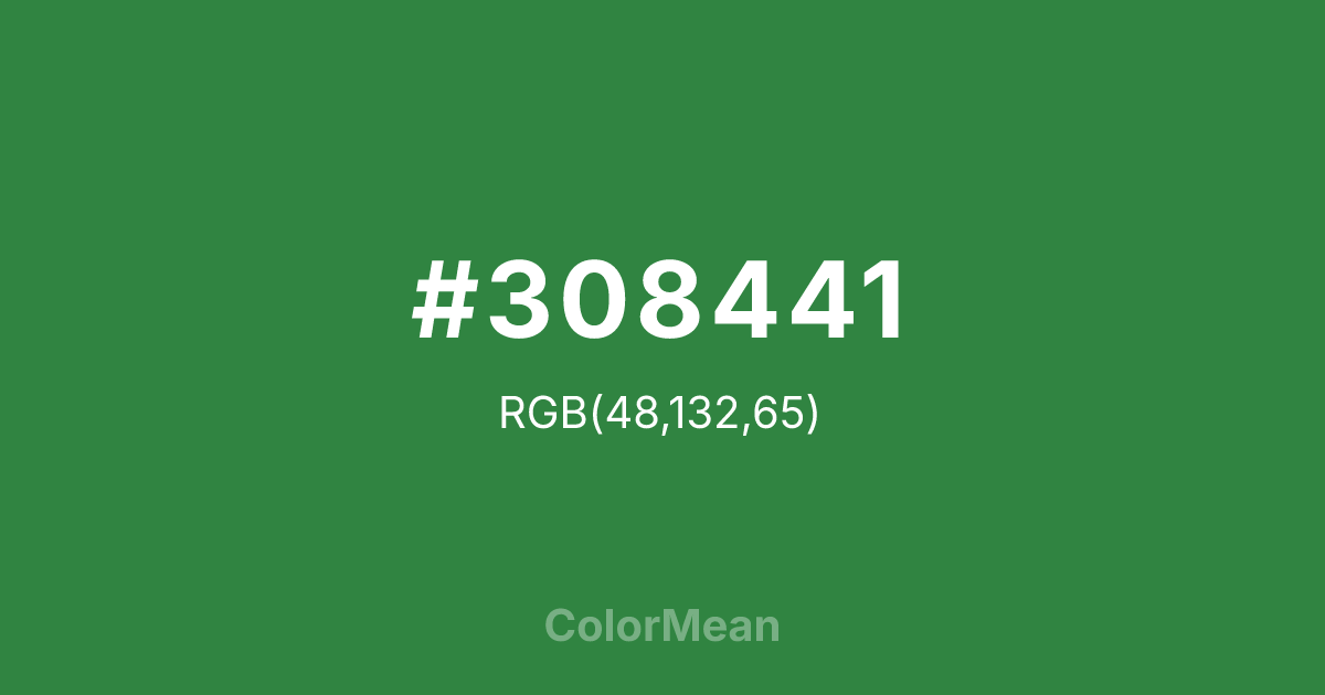 Color swatch image showing #308441 with RGB(48,132,65) values