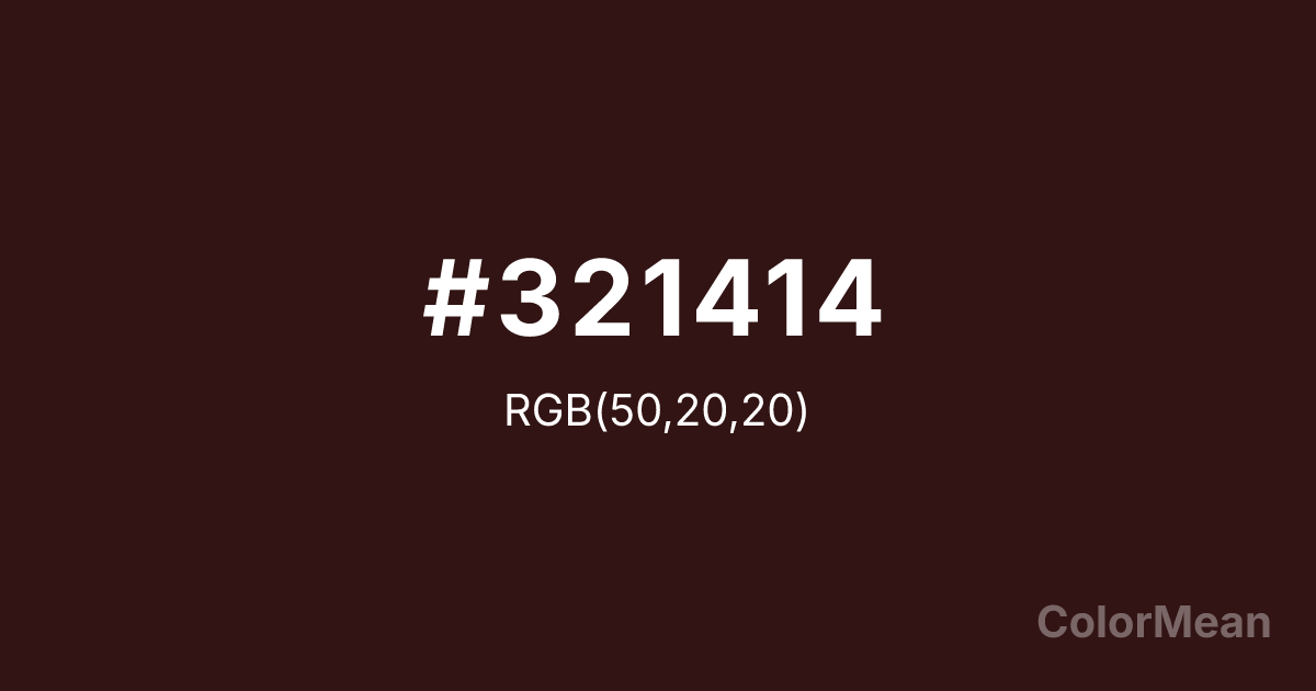 Color swatch image showing Seal Brown (#321414) with RGB(50,20,20) values