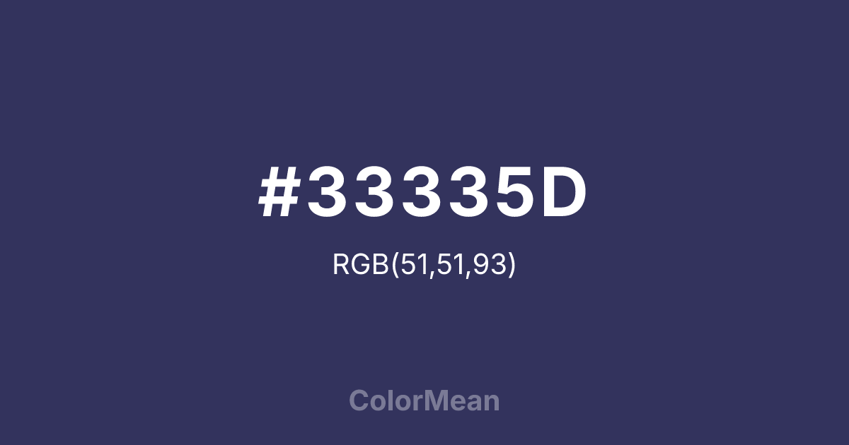 Color swatch image showing #33335D with RGB(51,51,93) values