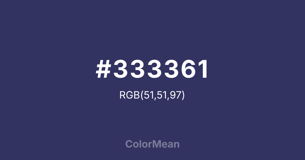 Color swatch image showing #333361 with RGB(51,51,97) values