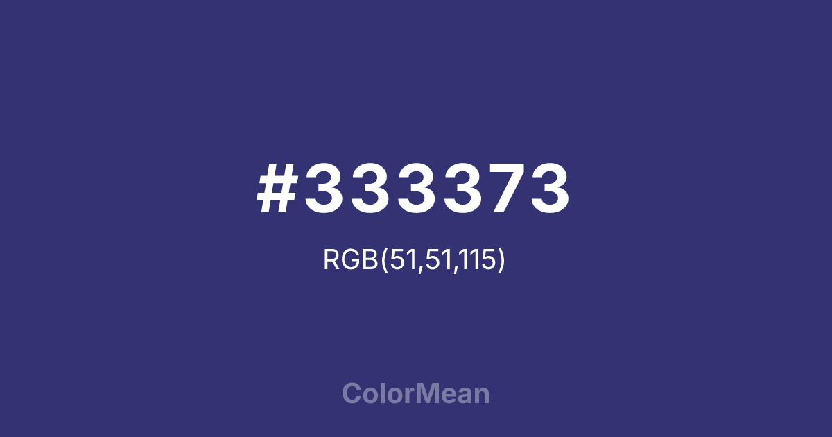 Color swatch image showing #333373 with RGB(51,51,115) values