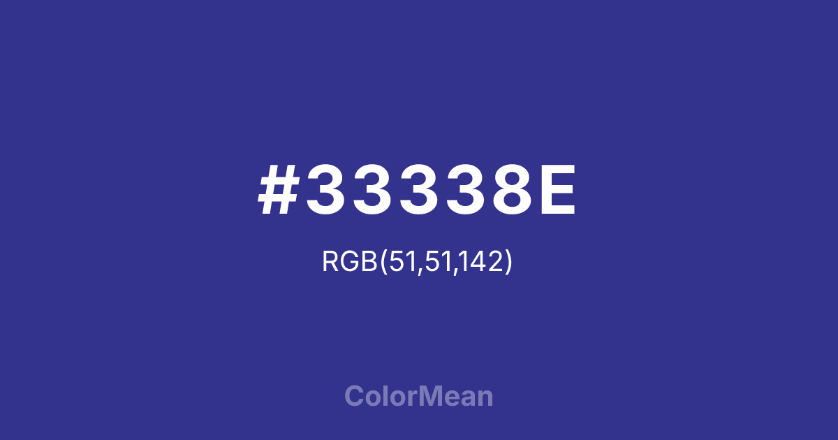 Color swatch image showing #33338E with RGB(51,51,142) values