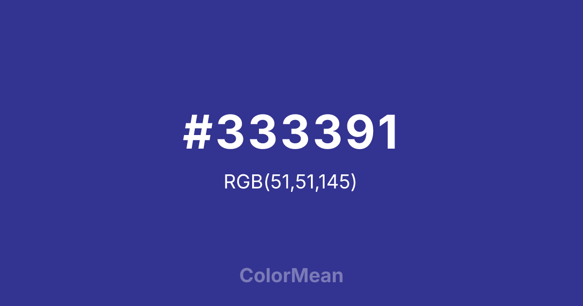 Color swatch image showing #333391 with RGB(51,51,145) values
