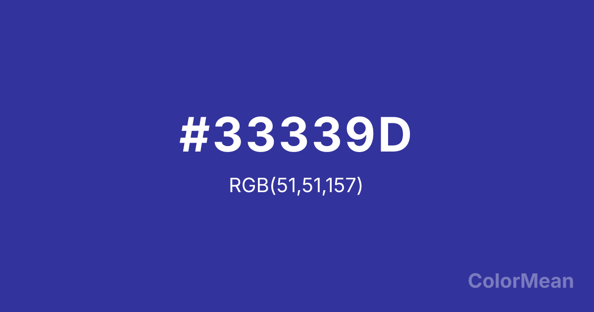 Color swatch image showing #33339D with RGB(51,51,157) values